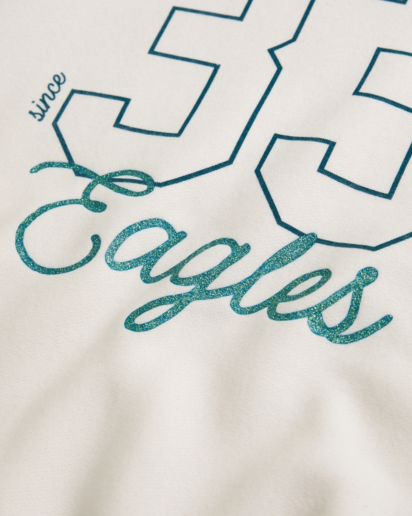 kids philadelphia eagles crew sweatshirt, Cream - Eagles view 2