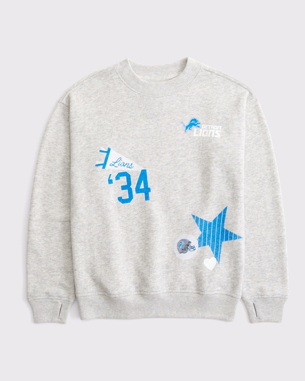 kids detroit lions crew sweatshirt, Light Gray - Lions view 1