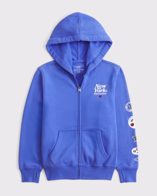 ypb graphic logo full-zip hoodie, Bluebird view 1