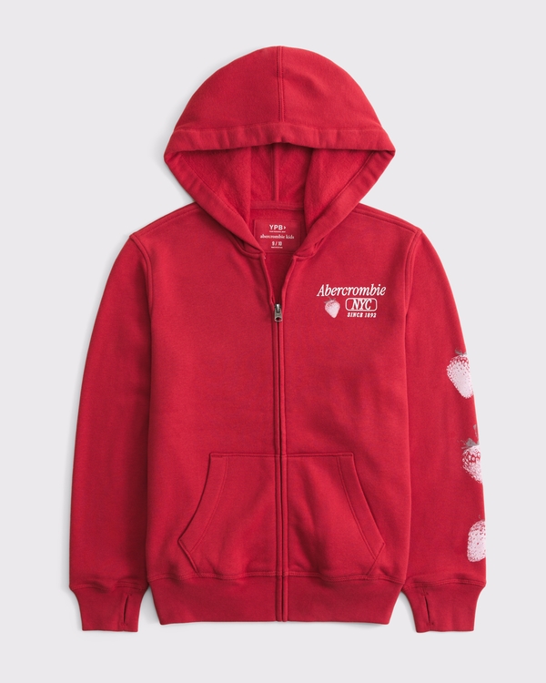 ypb graphic logo full-zip hoodie, Crimson view 1