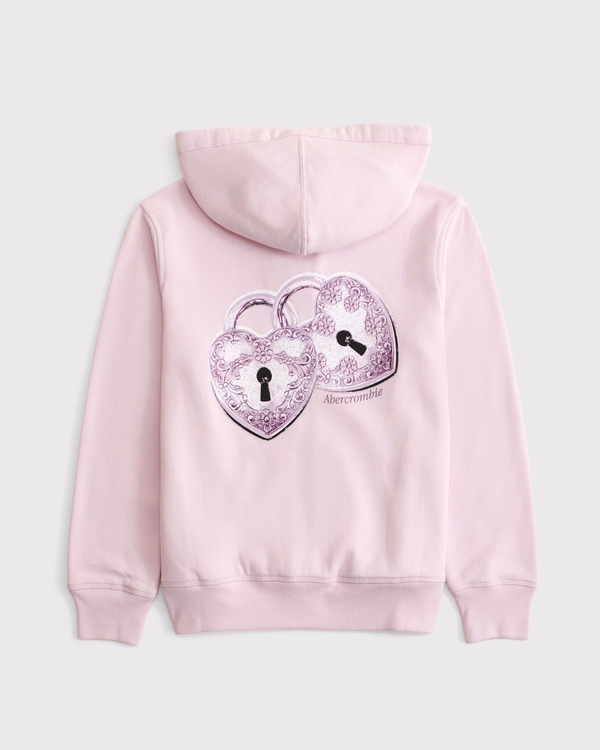 ypb graphic logo full-zip hoodie, Ballet Pink view 2