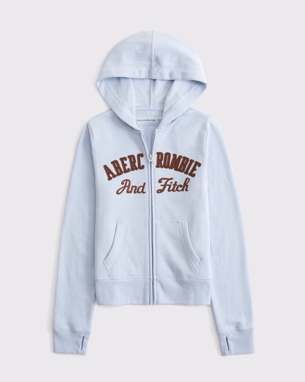 graphic logo full-zip hoodie, Powder Blue view 1