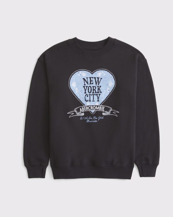 oversized nyc graphic sweatshirt, Charcoal view 1