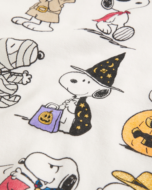 snoopy crew sweatshirt, Cream view 2