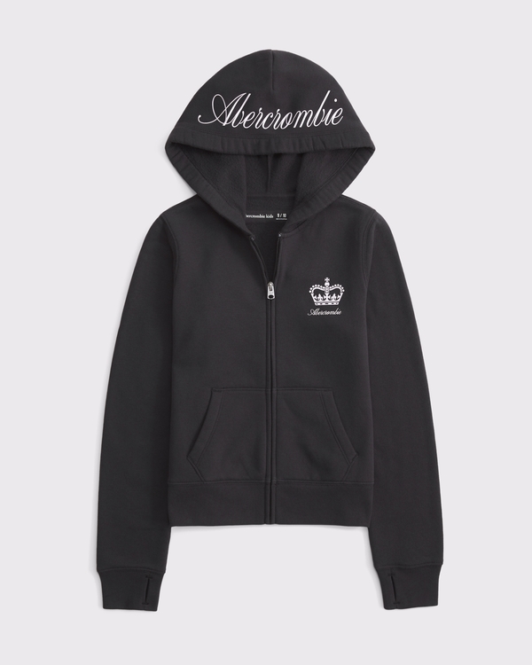 logo slim full-zip hoodie