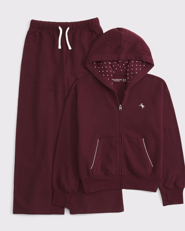 essential full-zip hoodie and sweatpant set