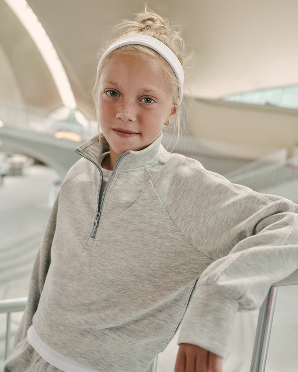 ypb neoknit quarter-zip sweatshirt, Light Gray view 1