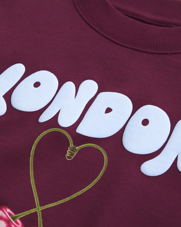 london logo crew sweatshirt, Maroon view 2