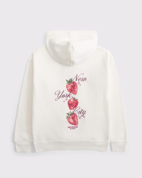 nyc graphic popover hoodie, White view 2