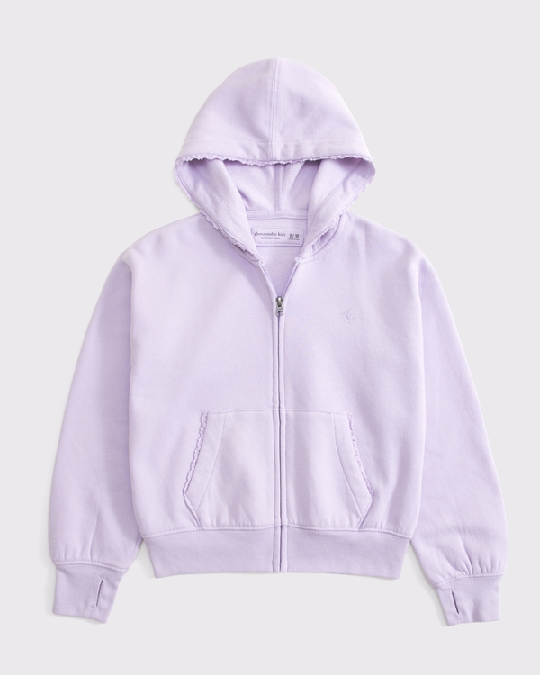 essential icon full-zip hoodie, Lavender Haze view 1