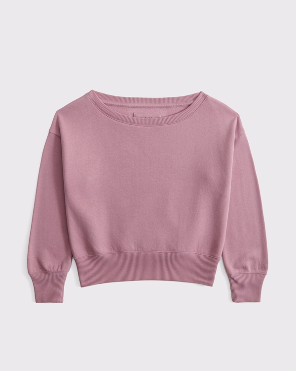 essential off-the-shoulder sweatshirt, Light Mauve view 1