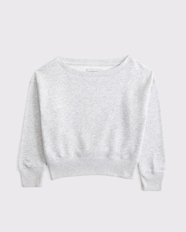 essential off-the-shoulder sweatshirt, Light Gray view 1