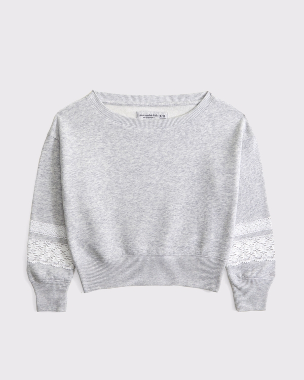 essential off-the-shoulder sweatshirt, Light Gray view 1