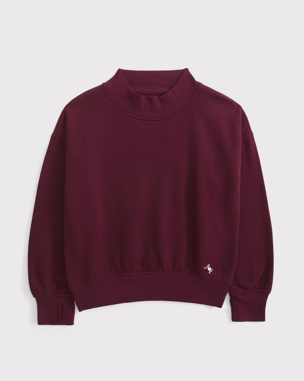 essential mockneck, Maroon view 1