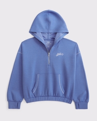 ypb neoknit quarter-zip cinched popover hoodie