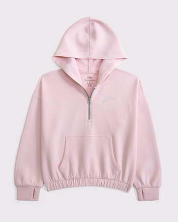 ypb neoknit quarter-zip cinched popover hoodie