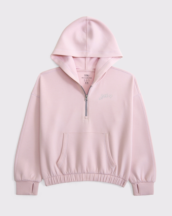 ypb neoknit quarter-zip cinched popover hoodie, Pale Lilac view 1