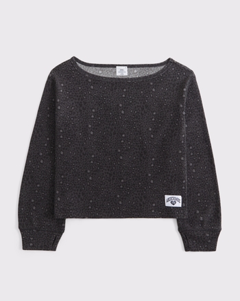 cropped waffle off-the-shoulder sweatshirt from Abercrombie & Fitch - $16.99