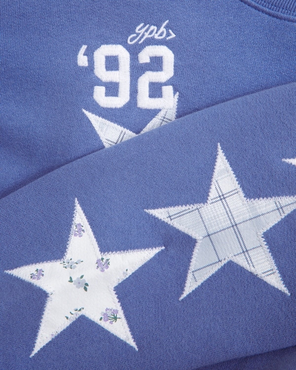 ypb longer-length graphic crew sweatshirt, Dark Periwinkle view 2