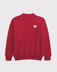 sudadera de cuello redondo con diseño más largo y estampa de ypb