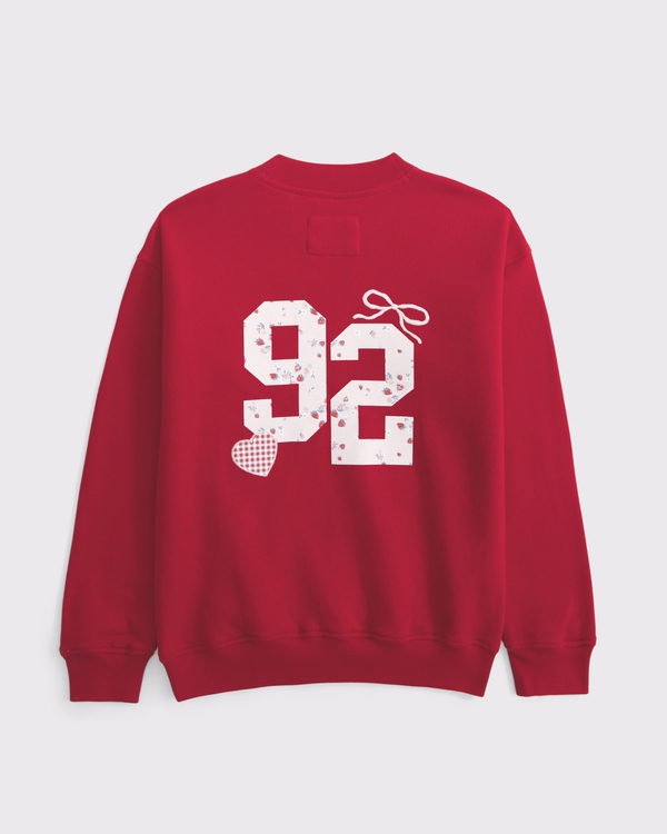 ypb longer-length graphic crew sweatshirt, Red view 2
