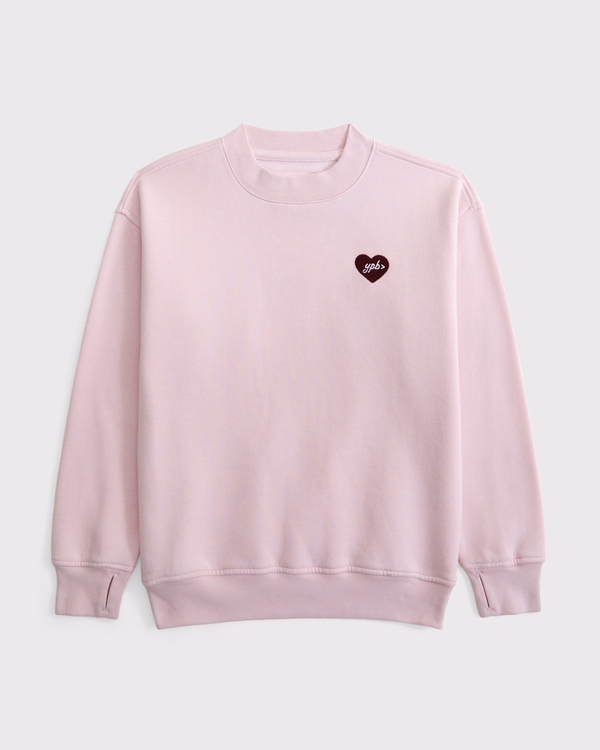 ypb longer-length graphic crew sweatshirt, Pale Lilac view 1