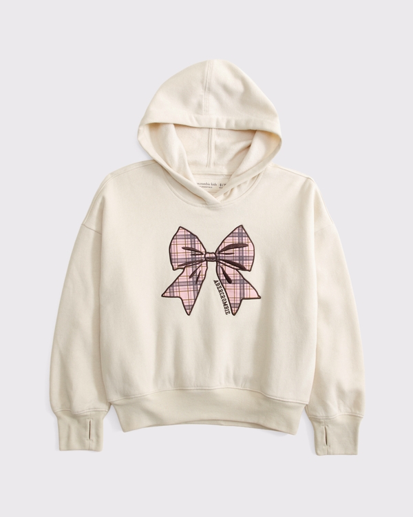 essential embroidered logo hoodie, Warm Beige view 1