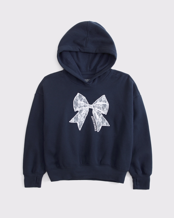 essential embroidered logo hoodie, Sapphire view 1