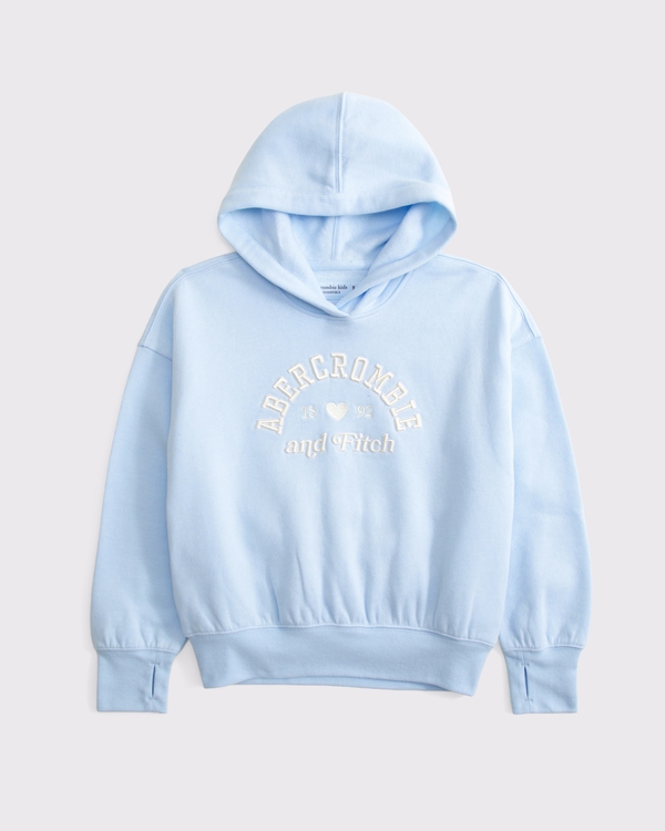 essential embroidered logo hoodie, Pale Blue view 1