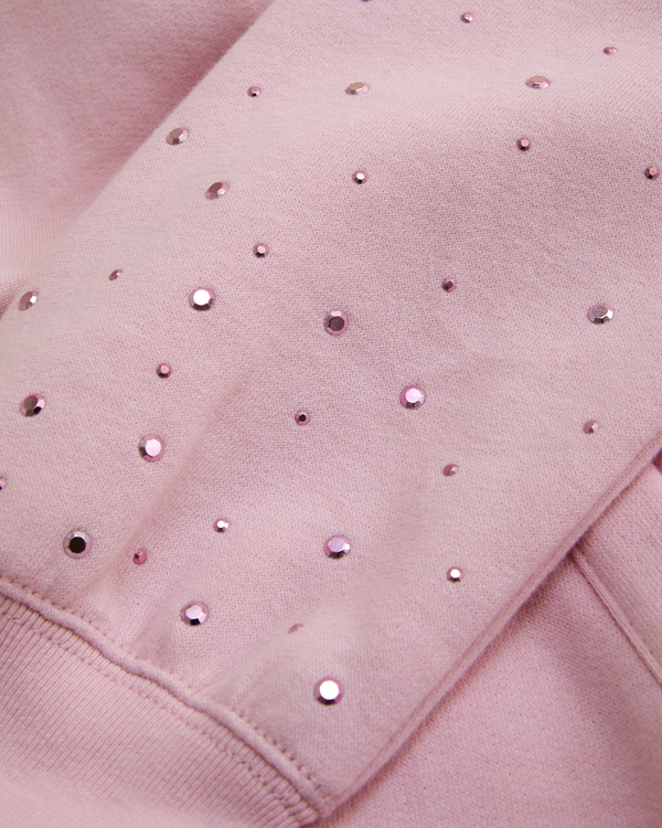 essential shine popover and wide leg sweatpants set, Baby Pink view 2