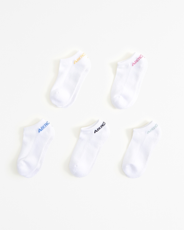 5-pack ankle socks, White