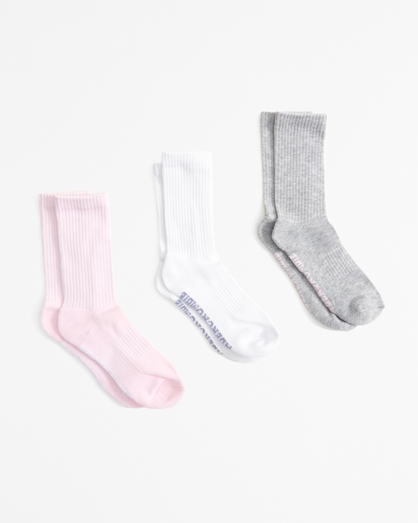 3-pack crew socks, Pink Multi Color view 1