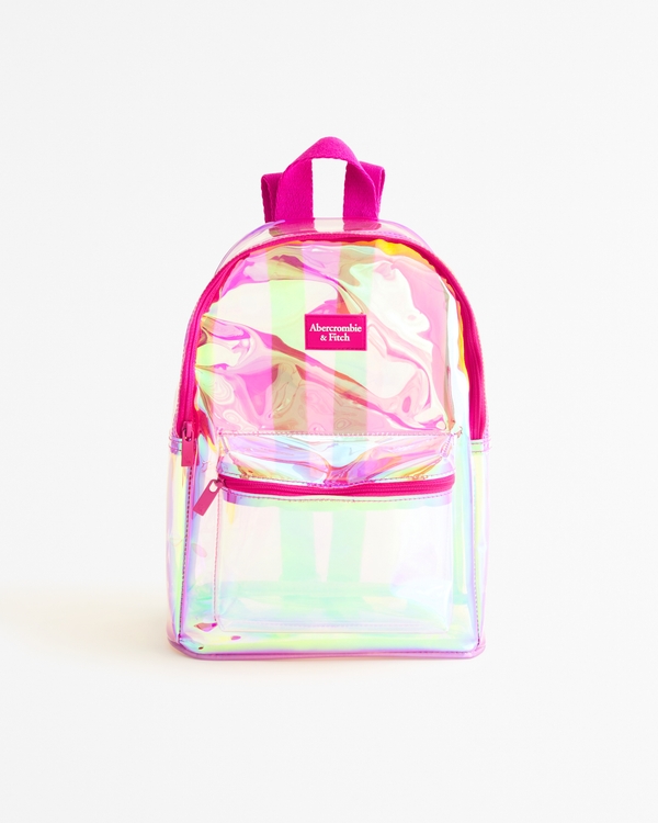 shiny logo backpack, Pink