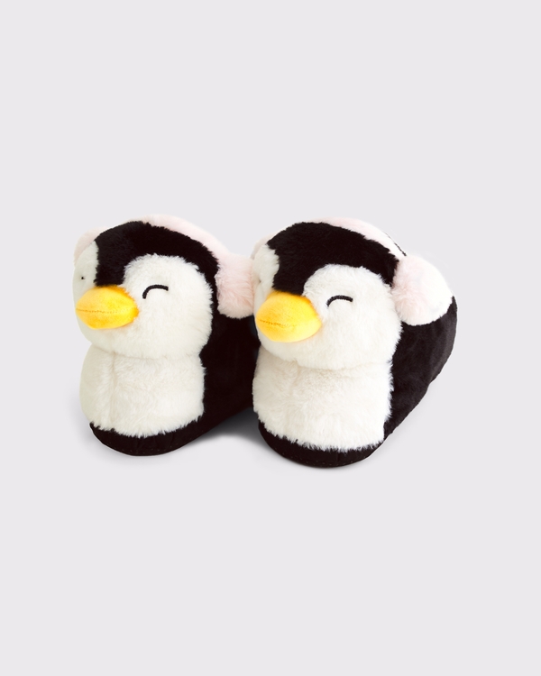 penguin slippers, Black view 1