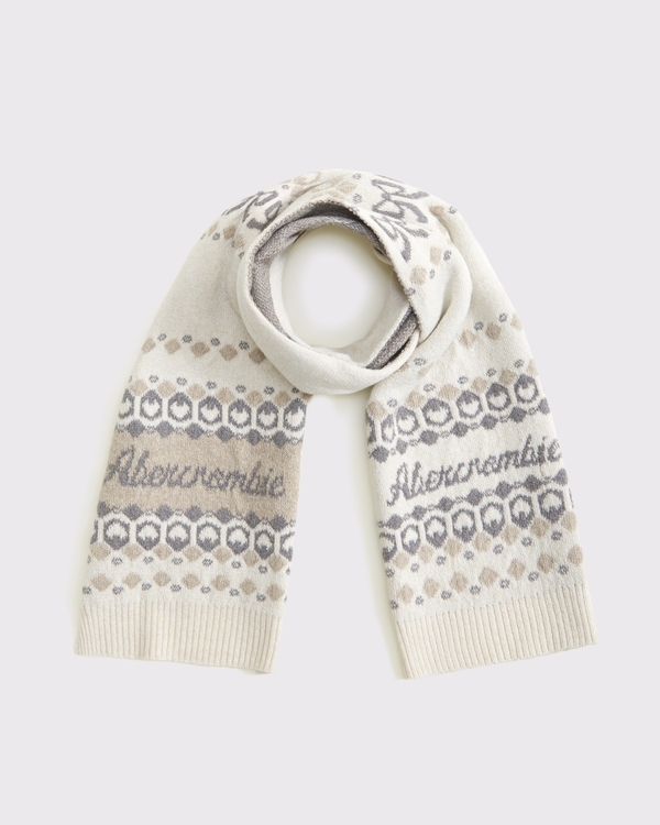 logo scarf, Beige view 2