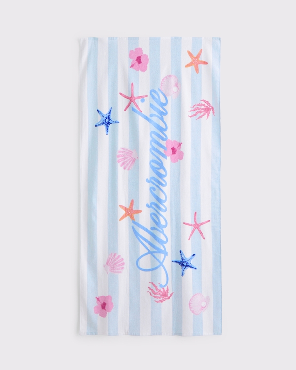 logo beach towel, Light Blue Pattern view 1