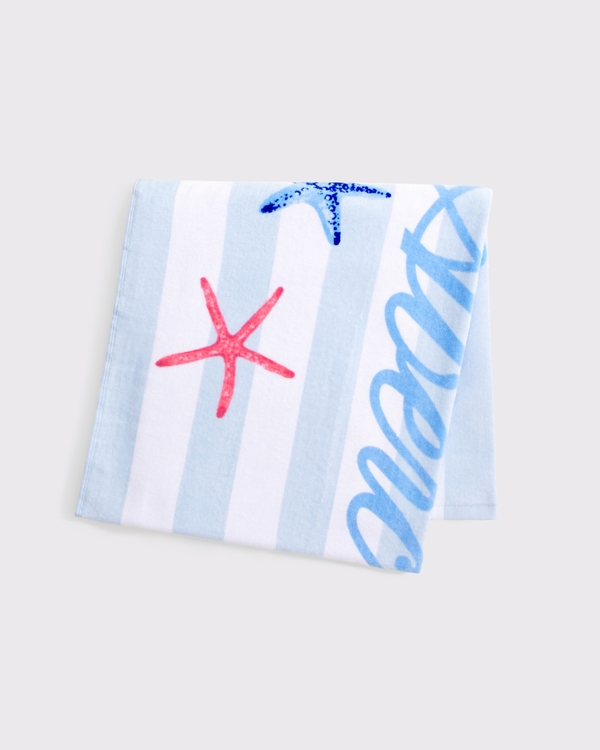 logo beach towel, Light Blue Pattern view 2