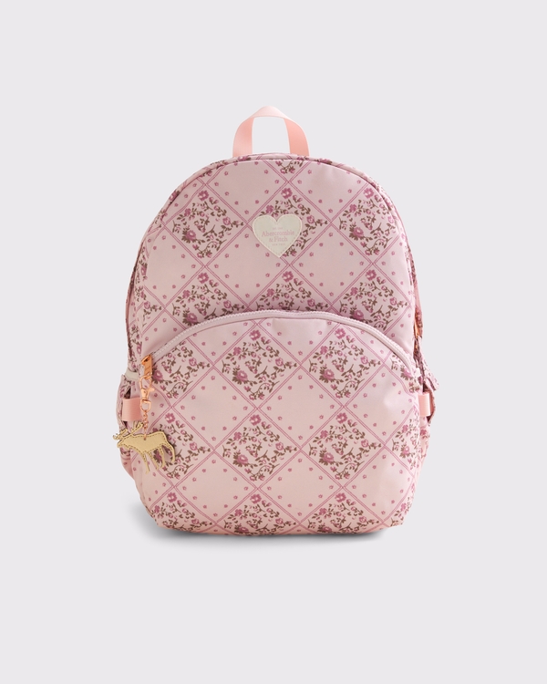 logo patch backpack, Light Pink Floral view 1