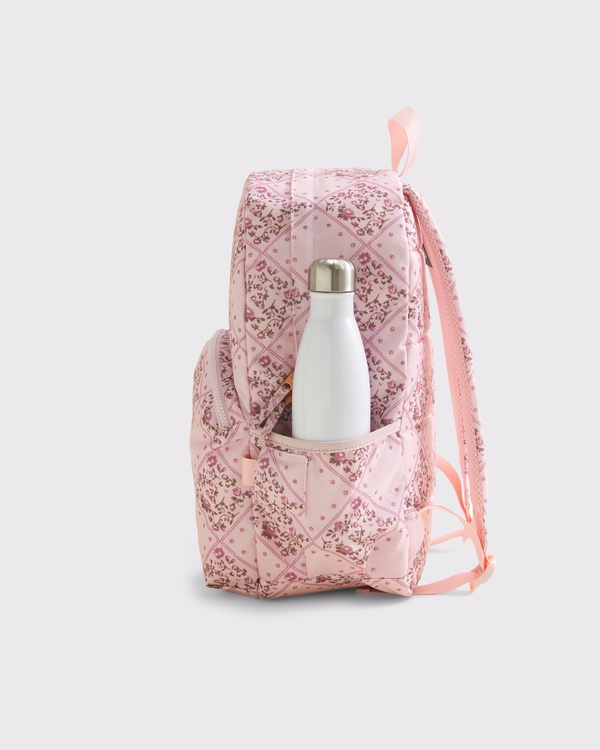 logo patch backpack, Light Pink Floral view 2