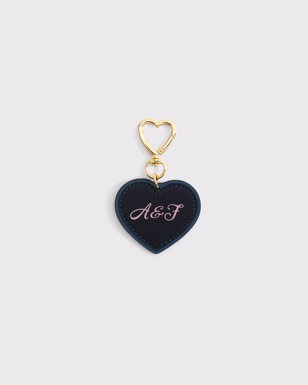 heart logo bag charm, Navy view 1