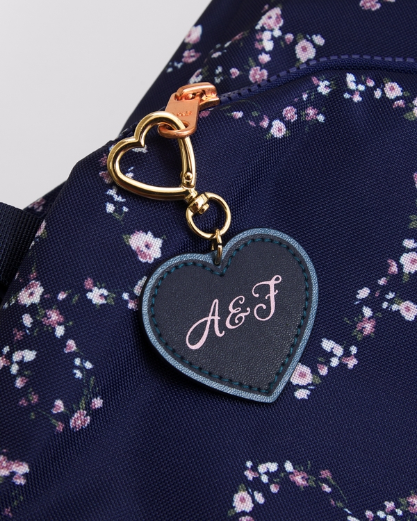 heart logo bag charm, Navy view 2