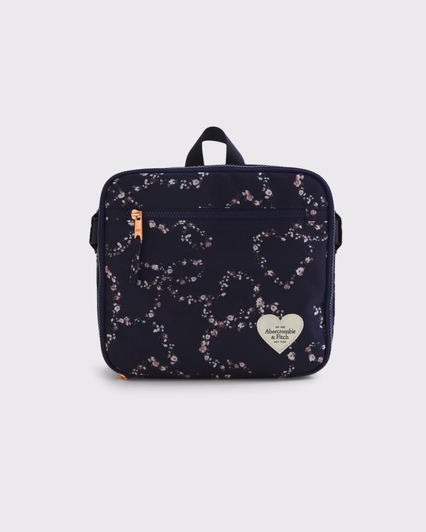 logo patch lunchbox, Navy Floral view 1
