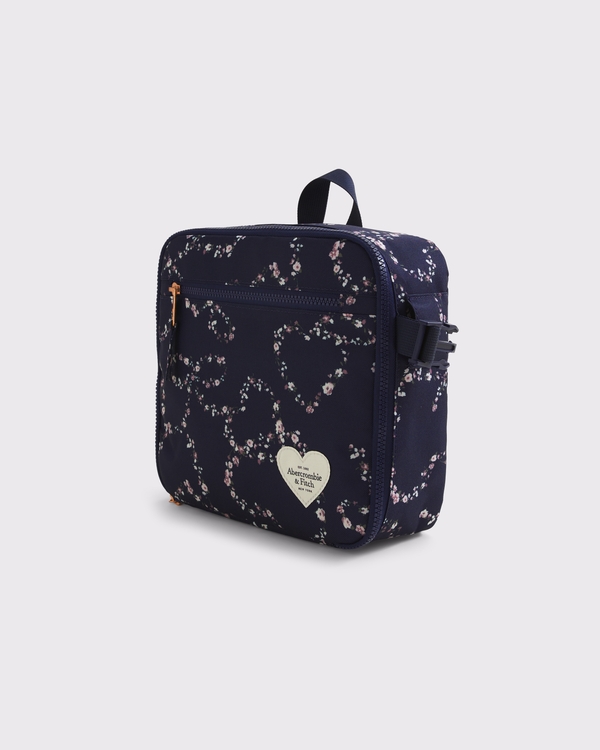 logo patch lunchbox, Navy Floral view 2