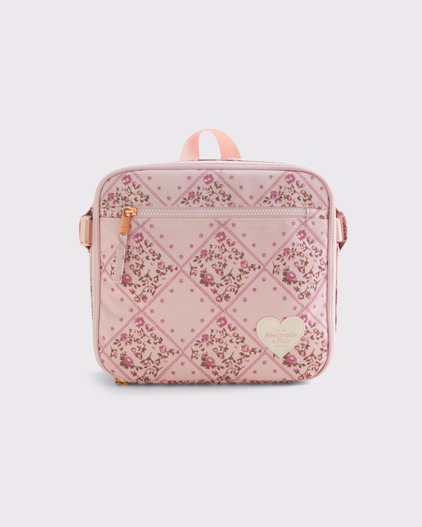 logo patch lunchbox, Light Pink Floral view 1