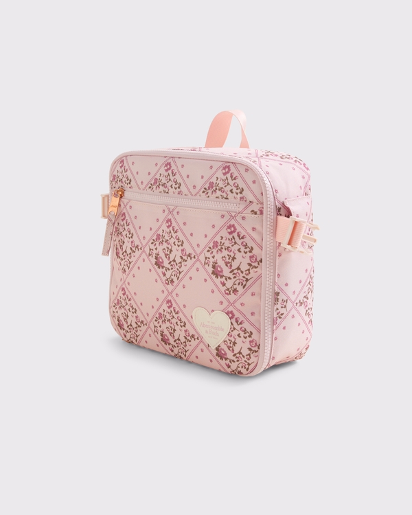 logo patch lunchbox, Light Pink Floral view 2