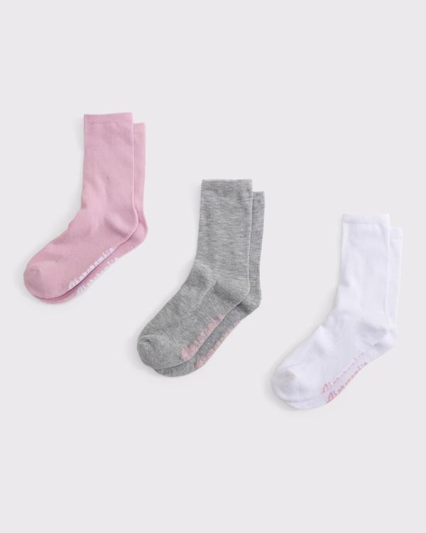 3-pack crew socks, White Gray And Pink view 1
