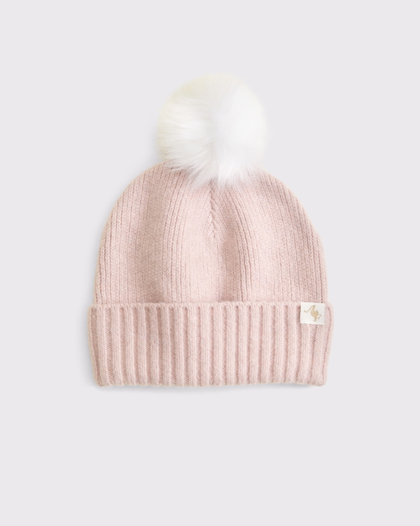 pom beanie, Light Pink view 1