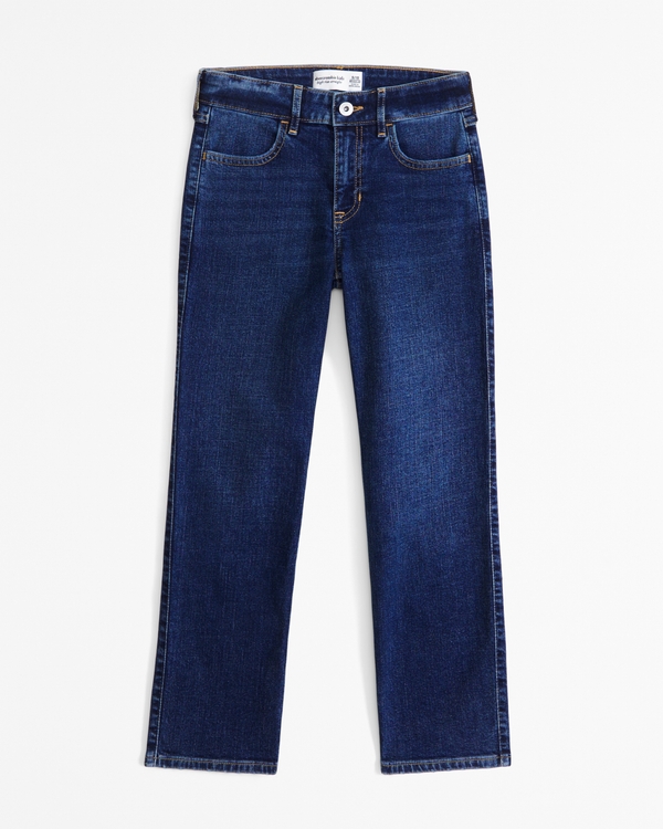 high rise 90s straight jeans, Dark Wash