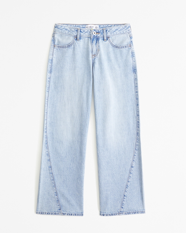 lightweight low rise baggy jeans, Light Wash