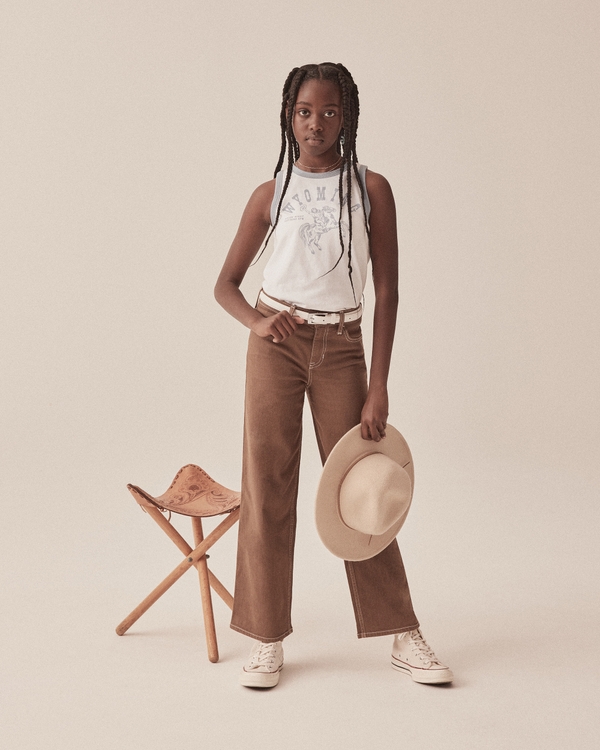 high rise wide leg jeans